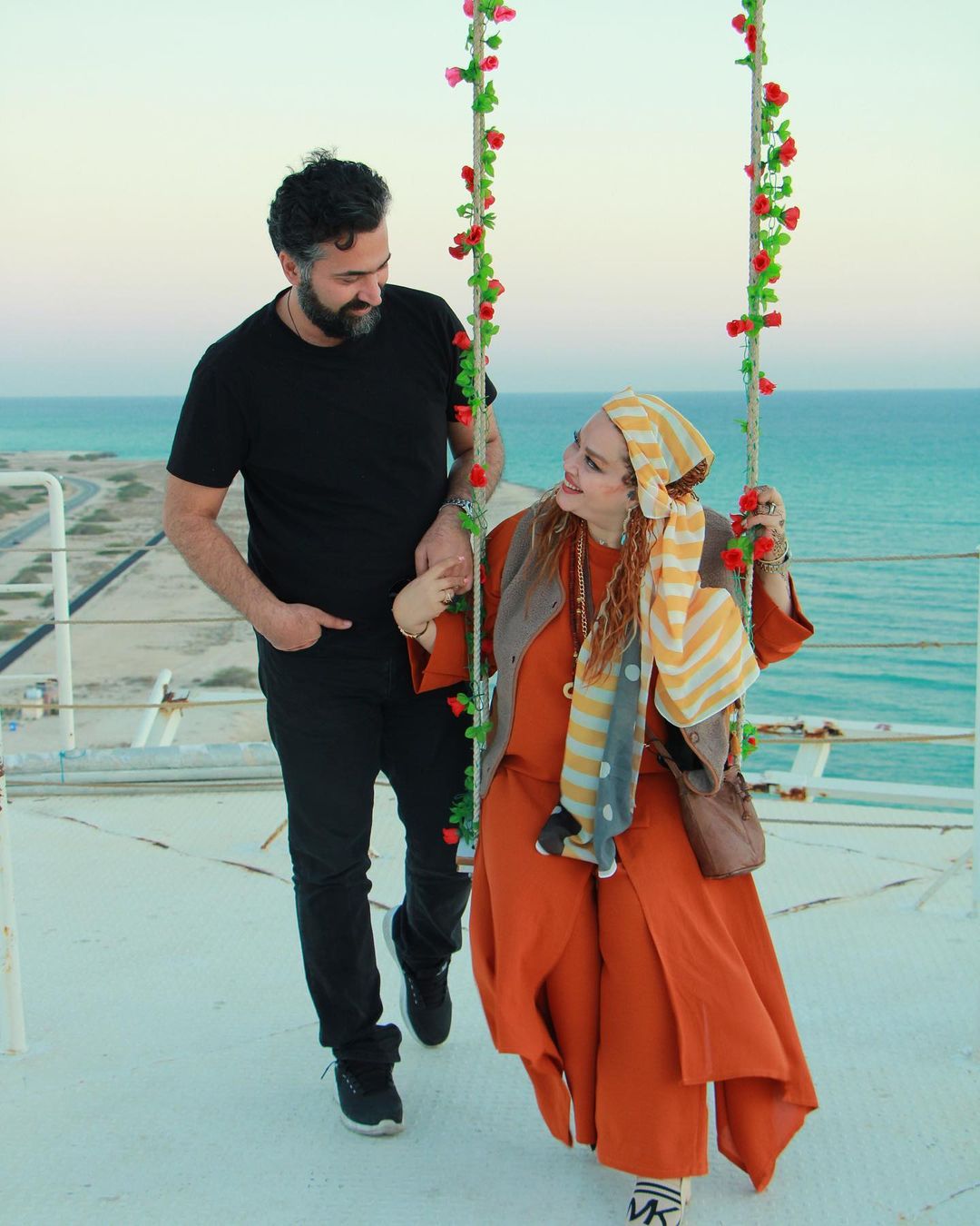 بهاره رهنما و همسرش حاجی