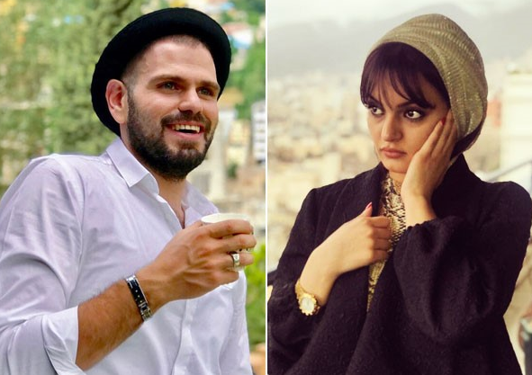 نیلوفر پارسا و همسرش